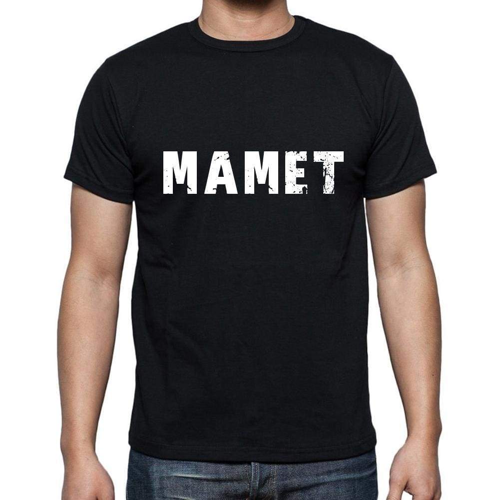 Mamet Mens Short Sleeve Round Neck T-Shirt 5 Letters Black Word 00006 - Casual