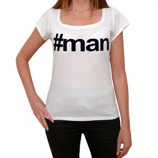 Man Hashtag Womens Short Sleeve Scoop Neck Tee 00075 - Casual