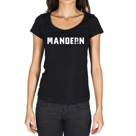 Mandern German Cities Black Womens Short Sleeve Round Neck T-Shirt 00002 - Casual