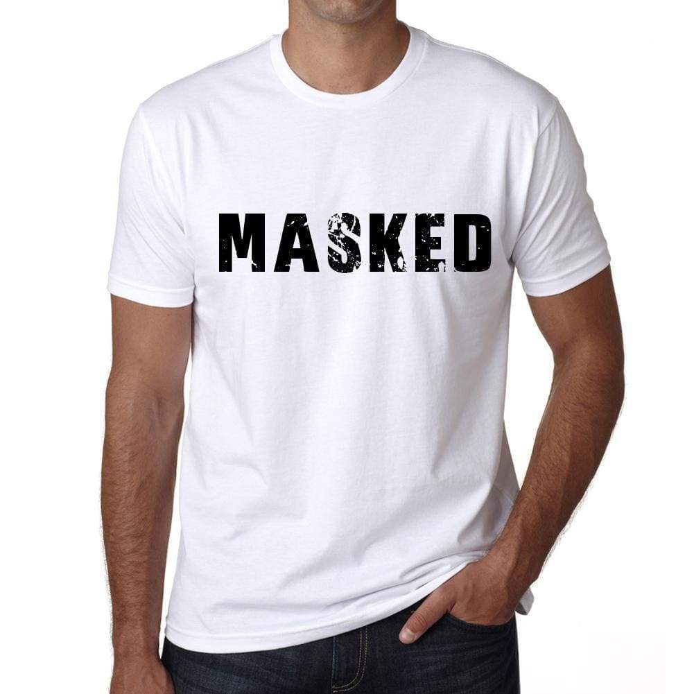 Masked Mens T Shirt White Birthday Gift 00552 - White / Xs - Casual