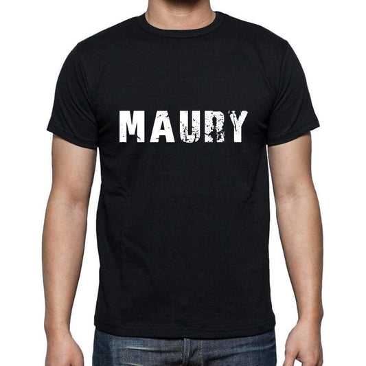 Maury Mens Short Sleeve Round Neck T-Shirt 5 Letters Black Word 00006 - Casual
