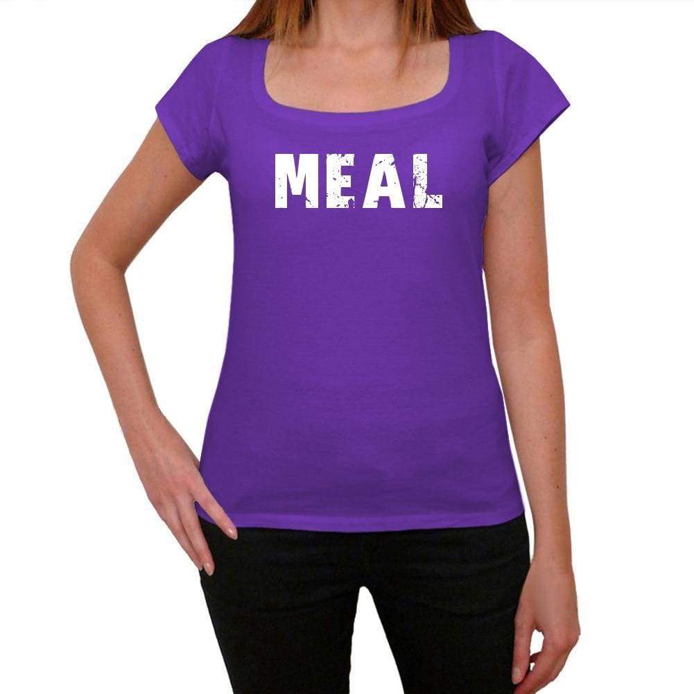Meal Purple Womens Short Sleeve Round Neck T-Shirt 00041 - Purple / Xs - Casual