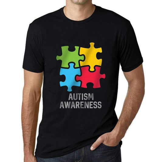 Mens Graphic T-Shirt Autism Awareness Deep Black - Deep Black / XS / Cotton - T-Shirt