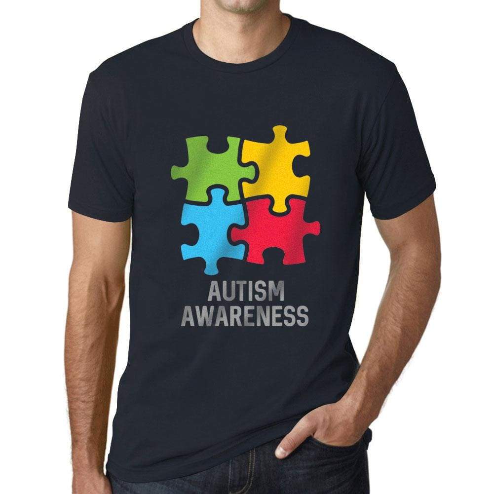 Mens Graphic T-Shirt Autism Awareness Navy - Navy / XS / Cotton - T-Shirt