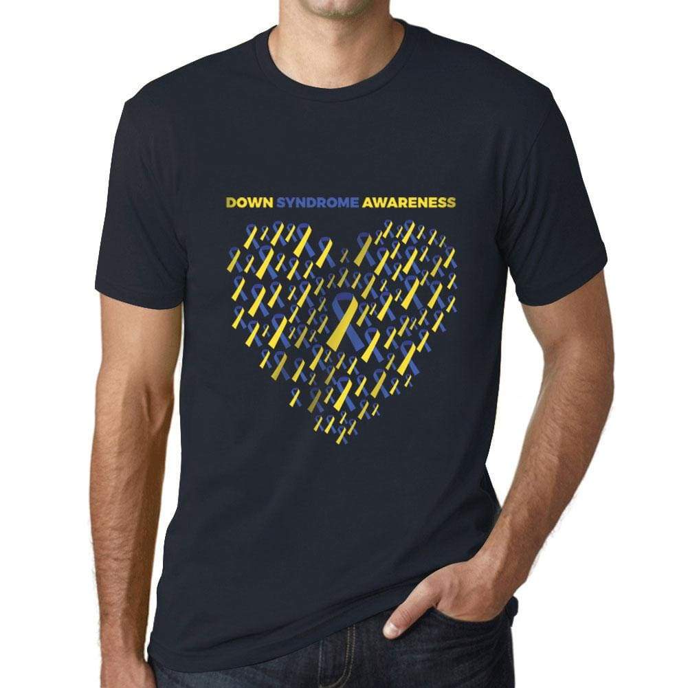 Mens Graphic T-Shirt Down Syndrome Heart Navy - Navy / Xs / Cotton - T-Shirt