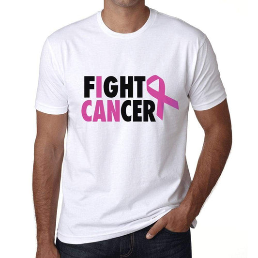 Mens Graphic T-Shirt I Can Fight Cancer White - White / Xs / Cotton - T-Shirt