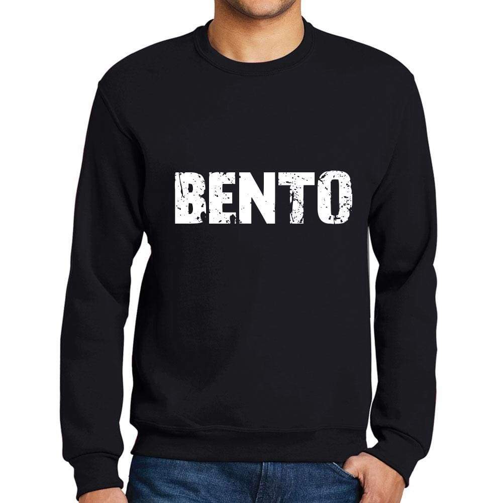 Mens Printed Graphic Sweatshirt Popular Words Bento Deep Black - Deep Black / Small / Cotton - Sweatshirts