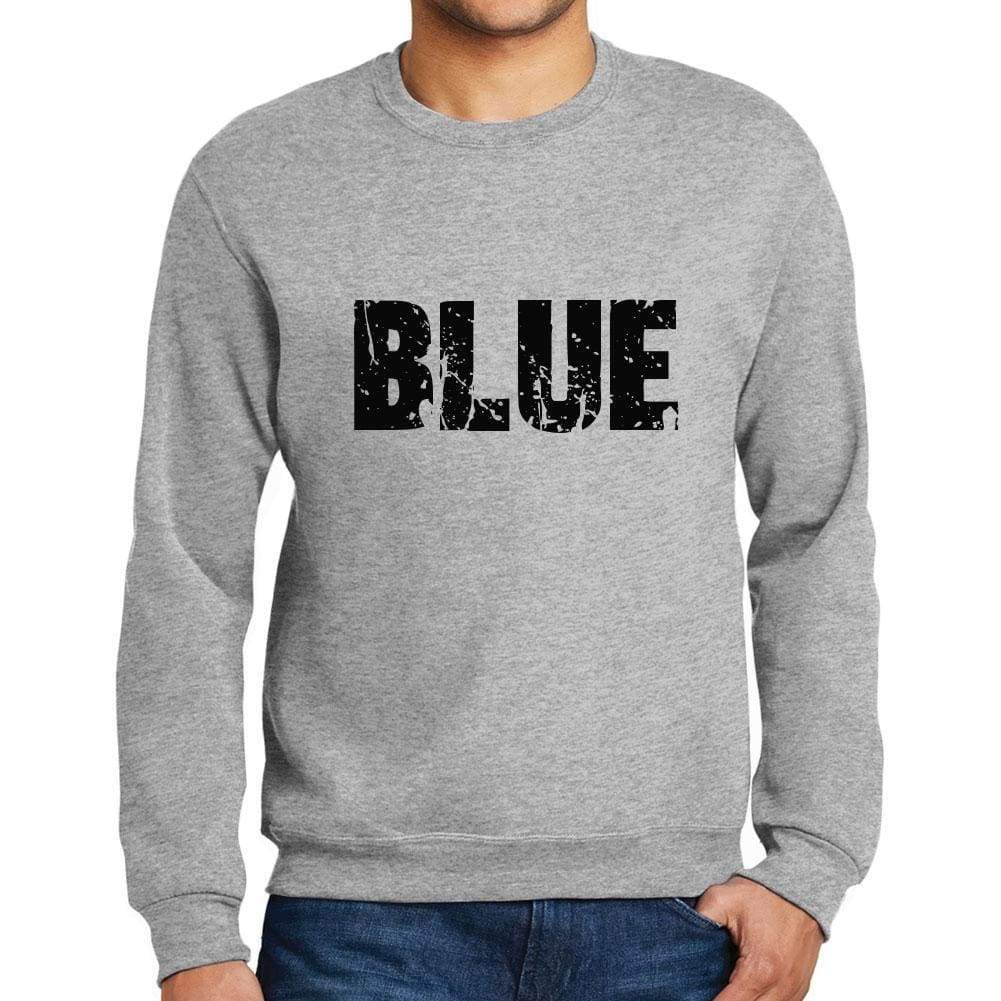 Mens Printed Graphic Sweatshirt Popular Words Blue Grey Marl - Grey Marl / Small / Cotton - Sweatshirts