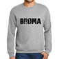 Mens Printed Graphic Sweatshirt Popular Words Broma Grey Marl - Grey Marl / Small / Cotton - Sweatshirts