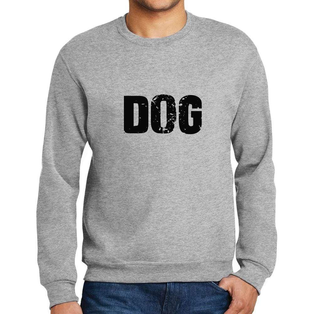 Mens Printed Graphic Sweatshirt Popular Words Dog Grey Marl - Grey Marl / Small / Cotton - Sweatshirts