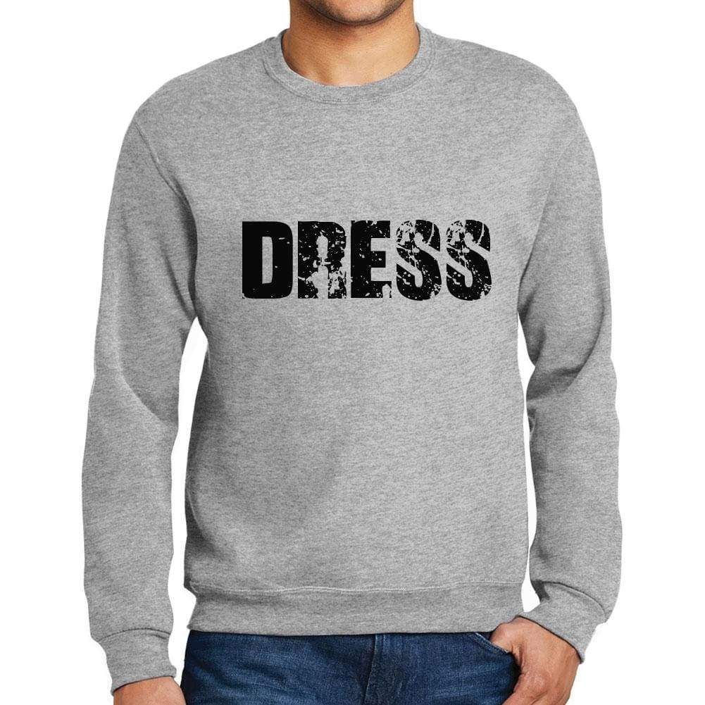 Mens Printed Graphic Sweatshirt Popular Words Dress Grey Marl - Grey Marl / Small / Cotton - Sweatshirts