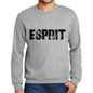 Mens Printed Graphic Sweatshirt Popular Words Esprit Grey Marl - Grey Marl / Small / Cotton - Sweatshirts