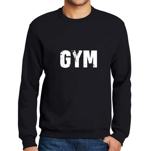 Mens Printed Graphic Sweatshirt Popular Words Gym Deep Black - Deep Black / Small / Cotton - Sweatshirts
