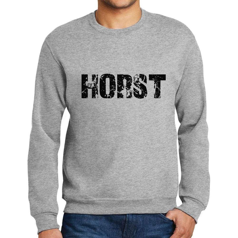 Mens Printed Graphic Sweatshirt Popular Words Horst Grey Marl - Grey Marl / Small / Cotton - Sweatshirts