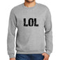 Mens Printed Graphic Sweatshirt Popular Words Lol Grey Marl - Grey Marl / Small / Cotton - Sweatshirts