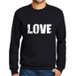 Mens Printed Graphic Sweatshirt Popular Words Love Deep Black - Deep Black / Small / Cotton - Sweatshirts