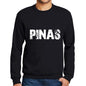 Mens Printed Graphic Sweatshirt Popular Words Pinas Deep Black - Deep Black / Small / Cotton - Sweatshirts