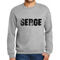 Mens Printed Graphic Sweatshirt Popular Words Serge Grey Marl - Grey Marl / Small / Cotton - Sweatshirts