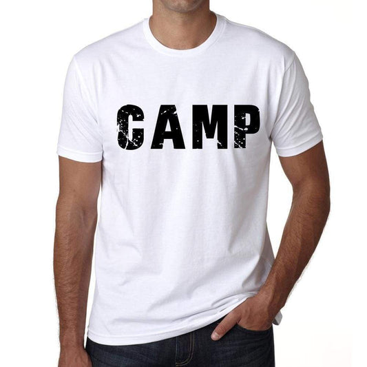 Mens Tee Shirt Vintage T Shirt Camp X-Small White 00560 - White / Xs - Casual
