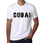Mens Tee Shirt Vintage T Shirt Cubai X-Small White 00561 - White / Xs - Casual