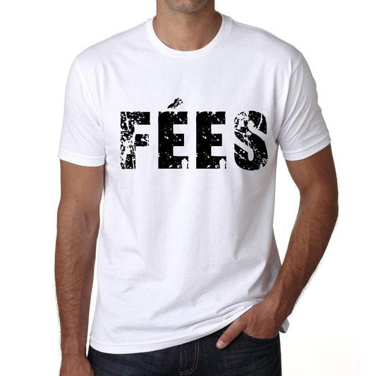 Mens Tee Shirt Vintage T Shirt Fèes X-Small White 00560 - White / Xs - Casual