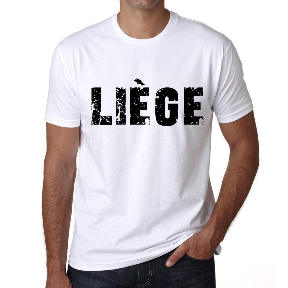 Mens Tee Shirt Vintage T Shirt Liège X-Small White 00561 - White / Xs - Casual