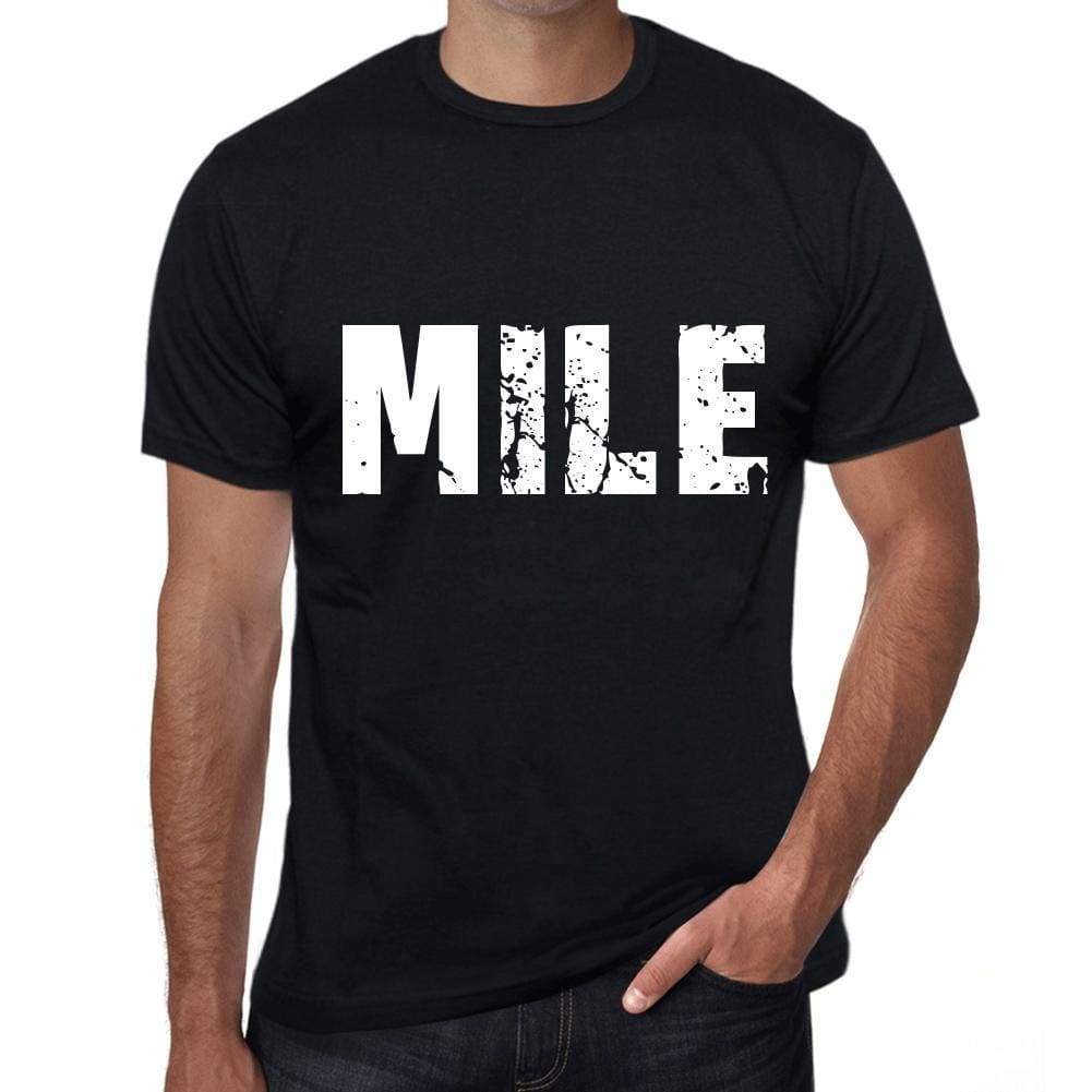Mens Tee Shirt Vintage T Shirt Mile X-Small Black 00557 - Black / Xs - Casual