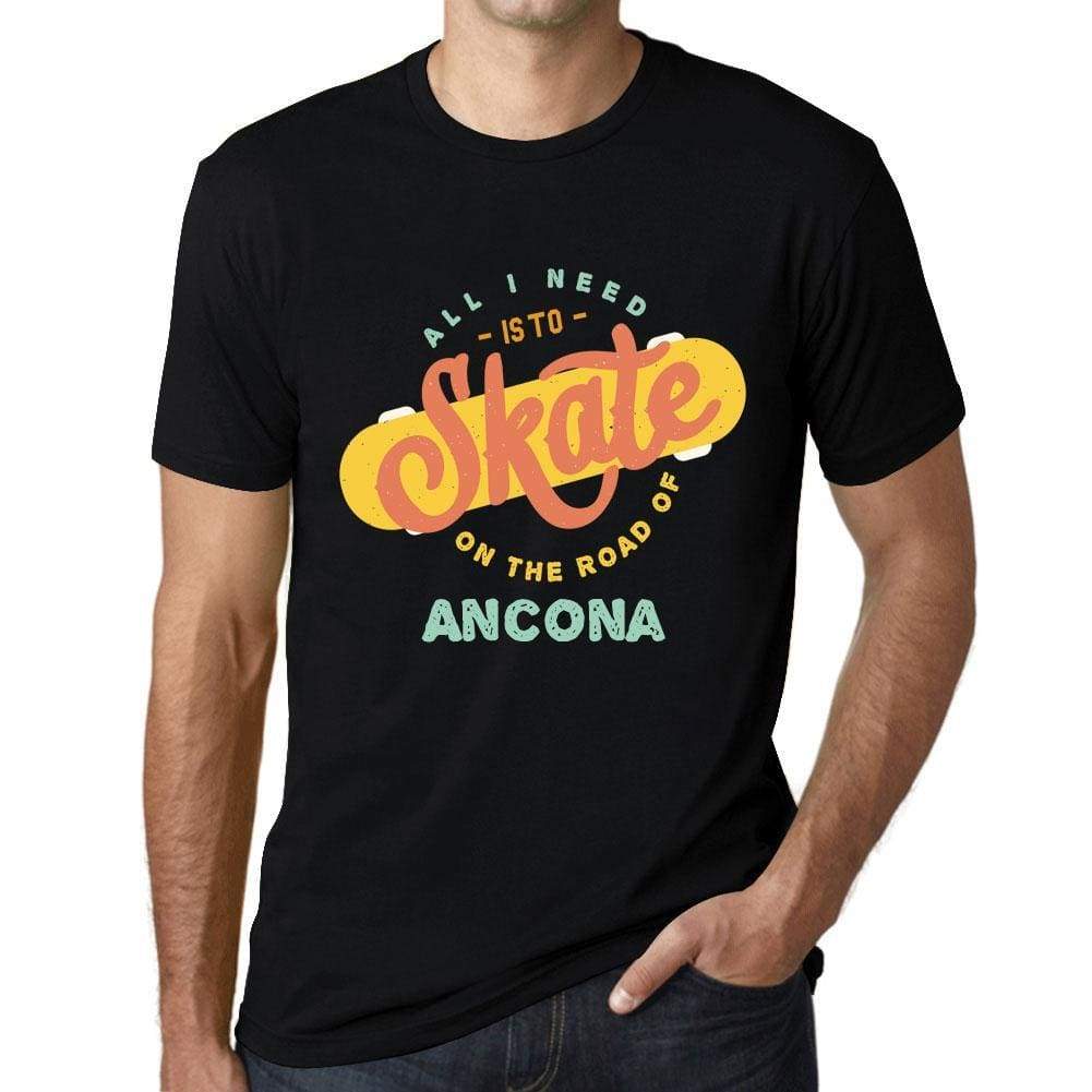 Mens Vintage Tee Shirt Graphic T Shirt Ancona Black - Black / Xs / Cotton - T-Shirt