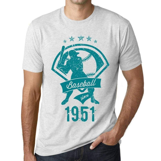 Mens Vintage Tee Shirt Graphic T Shirt Baseball Since 1951 Vintage White - Vintage White / Xs / Cotton - T-Shirt