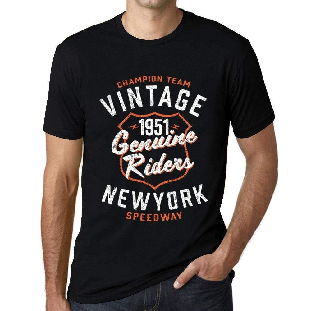 Mens Vintage Tee Shirt Graphic T Shirt Genuine Riders 1951 Deep Black - Deep Black / Xs / Cotton - T-Shirt