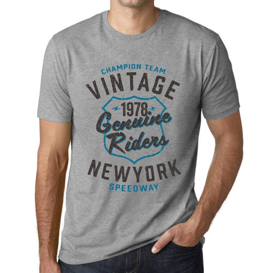 Mens Vintage Tee Shirt Graphic T Shirt Genuine Riders 1978 Grey Marl - Grey Marl / Xs / Cotton - T-Shirt