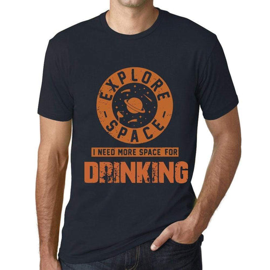 Mens Vintage Tee Shirt Graphic T Shirt I Need More Space For Drinking Navy - Navy / Xs / Cotton - T-Shirt