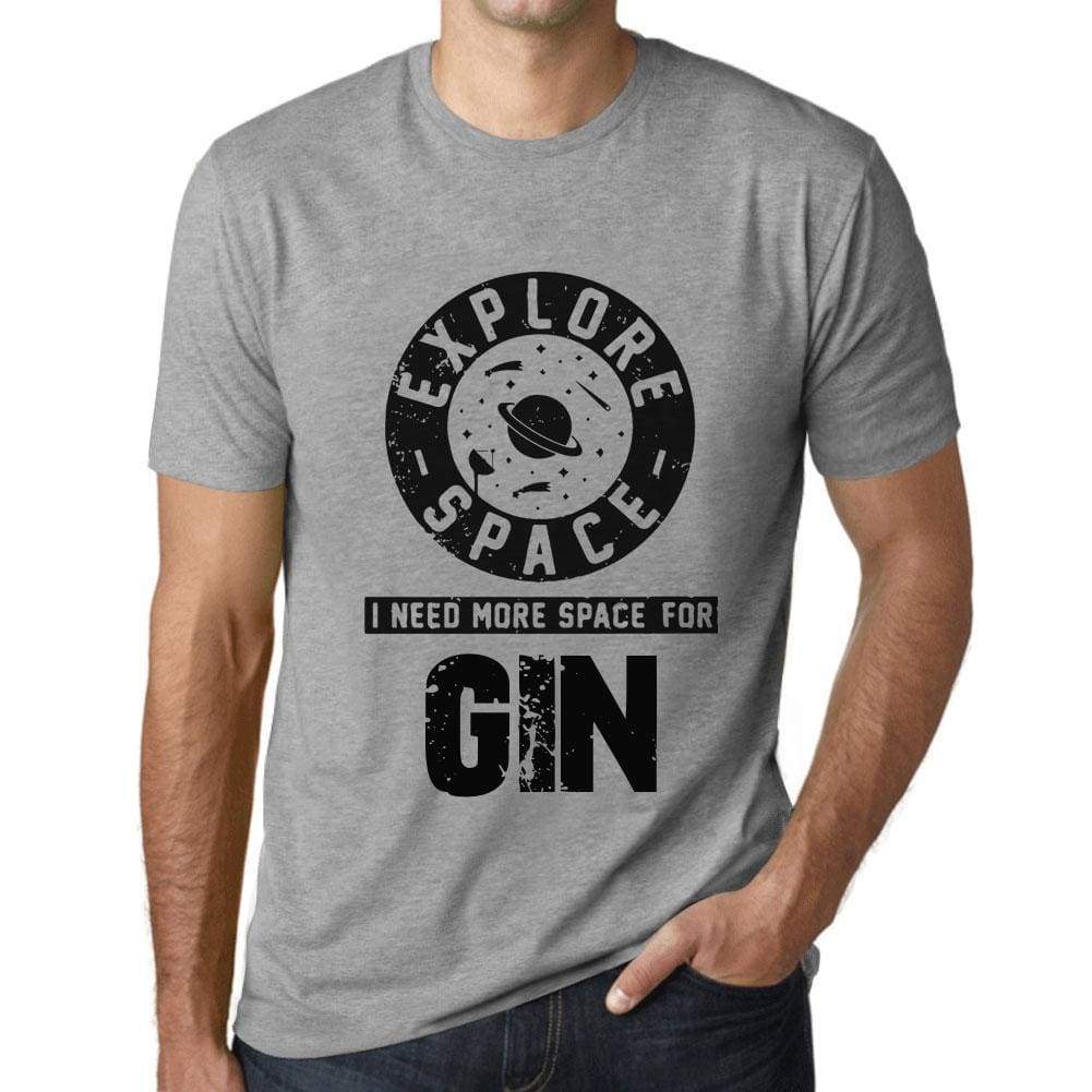 Mens Vintage Tee Shirt Graphic T Shirt I Need More Space For Gin Grey Marl - Grey Marl / Xs / Cotton - T-Shirt