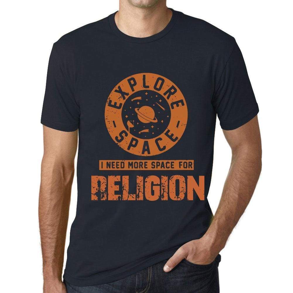 Mens Vintage Tee Shirt Graphic T Shirt I Need More Space For Religion Navy - Navy / Xs / Cotton - T-Shirt