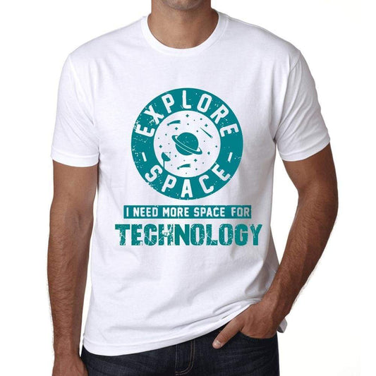 Mens Vintage Tee Shirt Graphic T Shirt I Need More Space For Technology White - White / Xs / Cotton - T-Shirt
