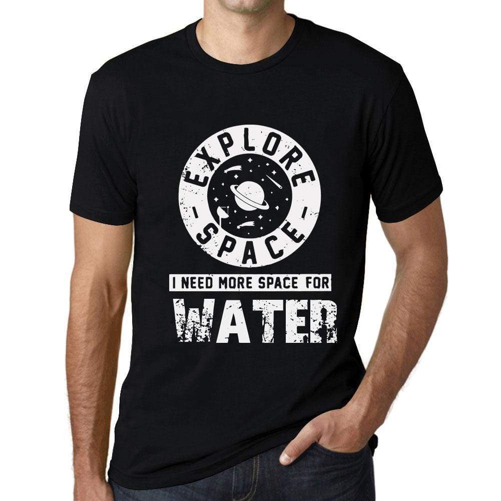 Mens Vintage Tee Shirt Graphic T Shirt I Need More Space For Water Deep Black White Text - Deep Black / Xs / Cotton - T-Shirt