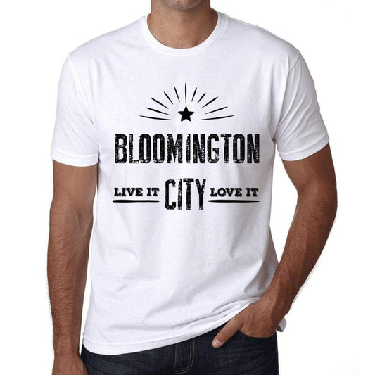 Mens Vintage Tee Shirt Graphic T Shirt Live It Love It Bloomington White - White / Xs / Cotton - T-Shirt
