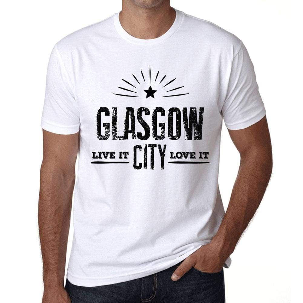 Mens Vintage Tee Shirt Graphic T Shirt Live It Love It Glasgow White - White / Xs / Cotton - T-Shirt