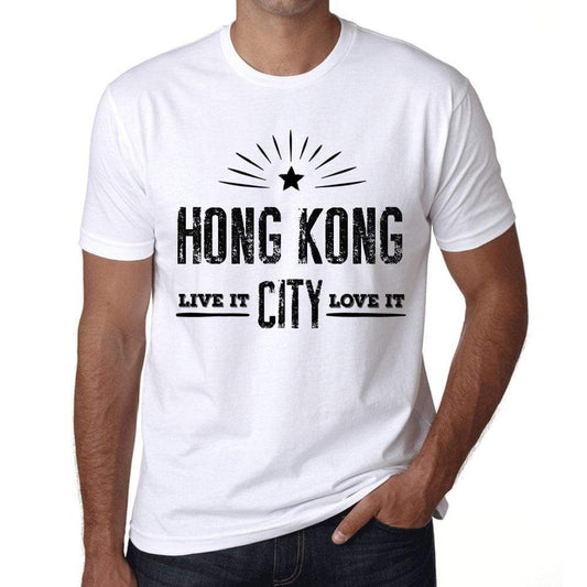 Mens Vintage Tee Shirt Graphic T Shirt Live It Love It Hong Kong White - White / Xs / Cotton - T-Shirt