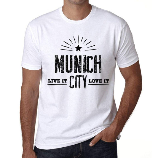 Mens Vintage Tee Shirt Graphic T Shirt Live It Love It Munich White - White / Xs / Cotton - T-Shirt