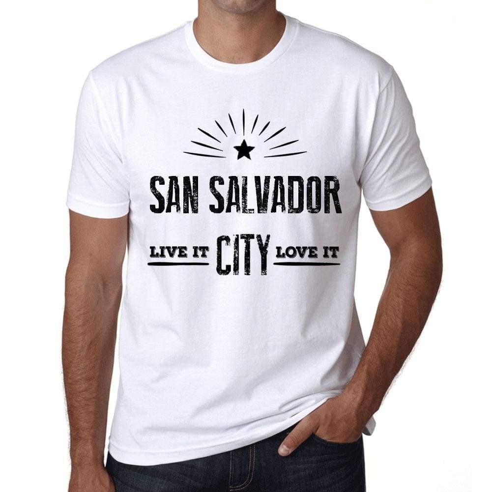 Mens Vintage Tee Shirt Graphic T Shirt Live It Love It San Salvador White - White / Xs / Cotton - T-Shirt