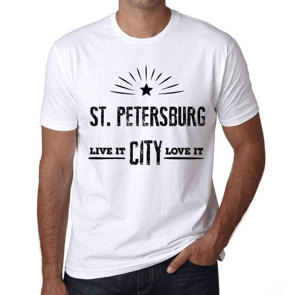Mens Vintage Tee Shirt Graphic T Shirt Live It Love It St. Petersburg White - White / Xs / Cotton - T-Shirt