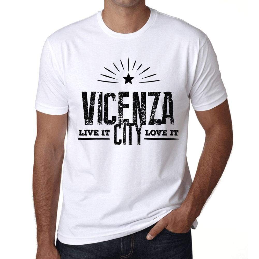 Mens Vintage Tee Shirt Graphic T Shirt Live It Love It Vicenza White - White / Xs / Cotton - T-Shirt