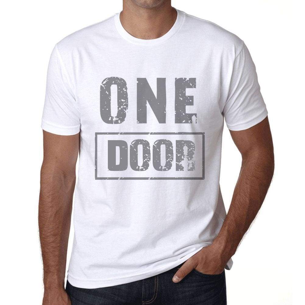 Mens Vintage Tee Shirt Graphic T Shirt One Door White - White / Xs / Cotton - T-Shirt