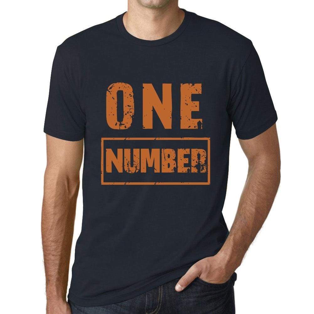 Mens Vintage Tee Shirt Graphic T Shirt One Number Navy - Navy / Xs / Cotton - T-Shirt