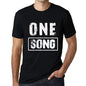 Mens Vintage Tee Shirt Graphic T Shirt One Song Deep Black - Deep Black / Xs / Cotton - T-Shirt