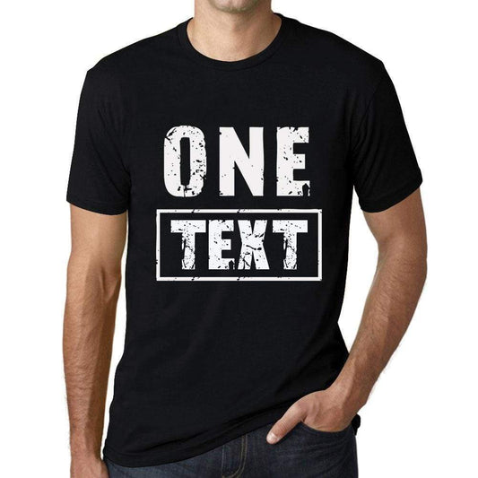 Mens Vintage Tee Shirt Graphic T Shirt One Text Deep Black - Deep Black / Xs / Cotton - T-Shirt