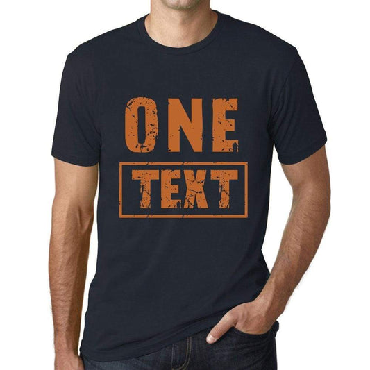 Mens Vintage Tee Shirt Graphic T Shirt One Text Navy - Navy / Xs / Cotton - T-Shirt