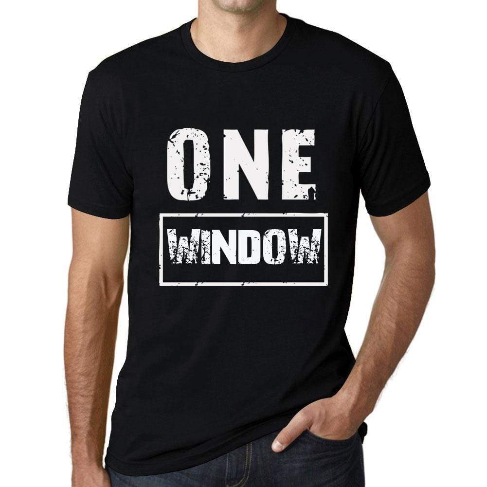 Mens Vintage Tee Shirt Graphic T Shirt One Window Deep Black - Deep Black / Xs / Cotton - T-Shirt