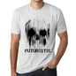 Mens Vintage Tee Shirt Graphic T Shirt Skull Futuristic Vintage White - Vintage White / Xs / Cotton - T-Shirt